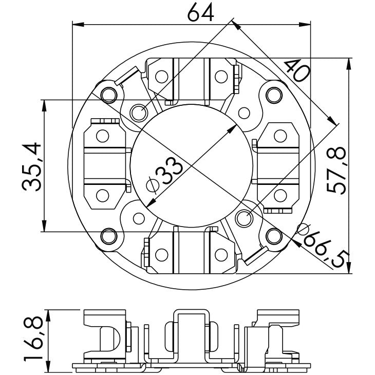 Porta Escovas para Motor de Partida com 4 Escovas - Unifap - 1.341/4 - (3)