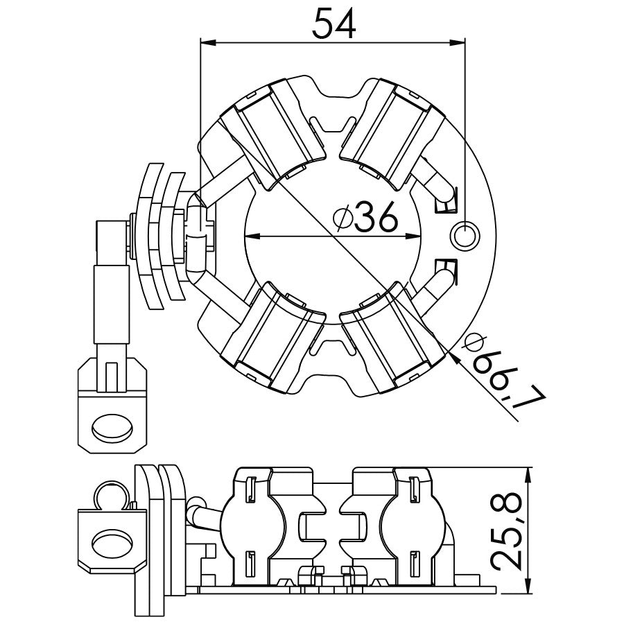 Porta Escovas para Motor de Partida com 4 Escovas - Unifap - 1.346/4 - (3)