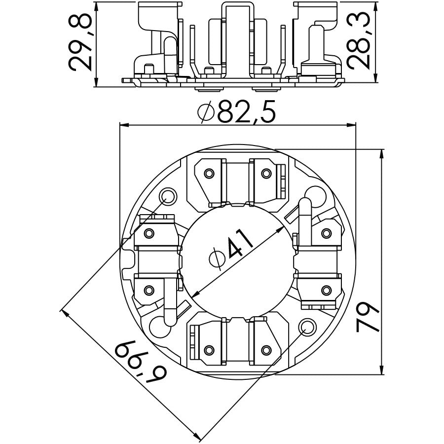 Porta Escovas para Motor de Partida com 4 Escovas - Unifap - 1.349/4 - (3)