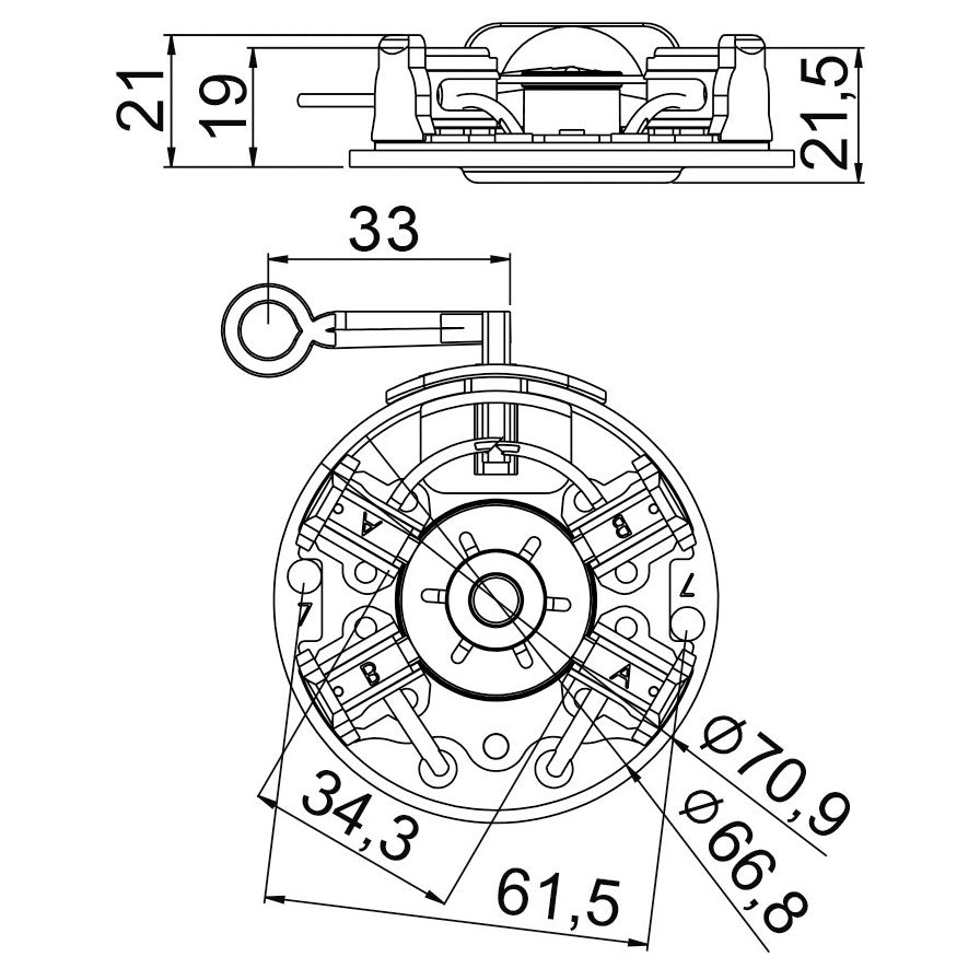Porta Escovas para Motor de Partida com 4 Escovas - Unifap - 1.348/4 - (3)