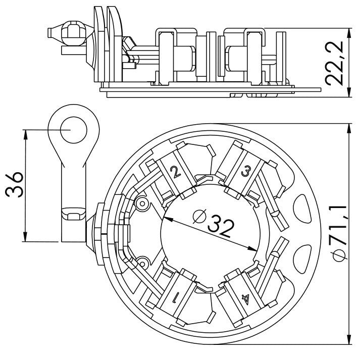 Porta Escovas para Motor de Partida com 4 Escovas - Unifap - 1.350/4 - (3)