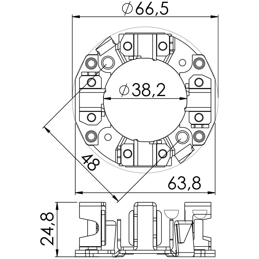 Porta Escovas para Motor de Partida com 4 Escovas - Unifap - 1.354/4 - (3)