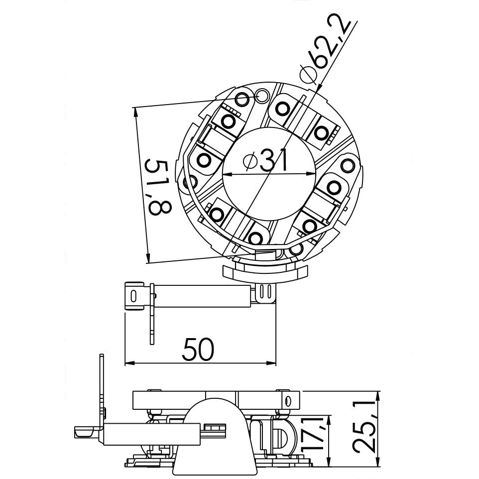 Porta Escovas para Motor de Partida com 4 Escovas - Unifap - 1.353/4 - (3)