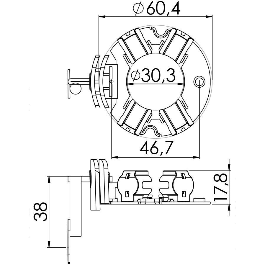 Porta Escovas para Motor de Partida com 4 Escovas - Unifap - 1.351/4 - (3)