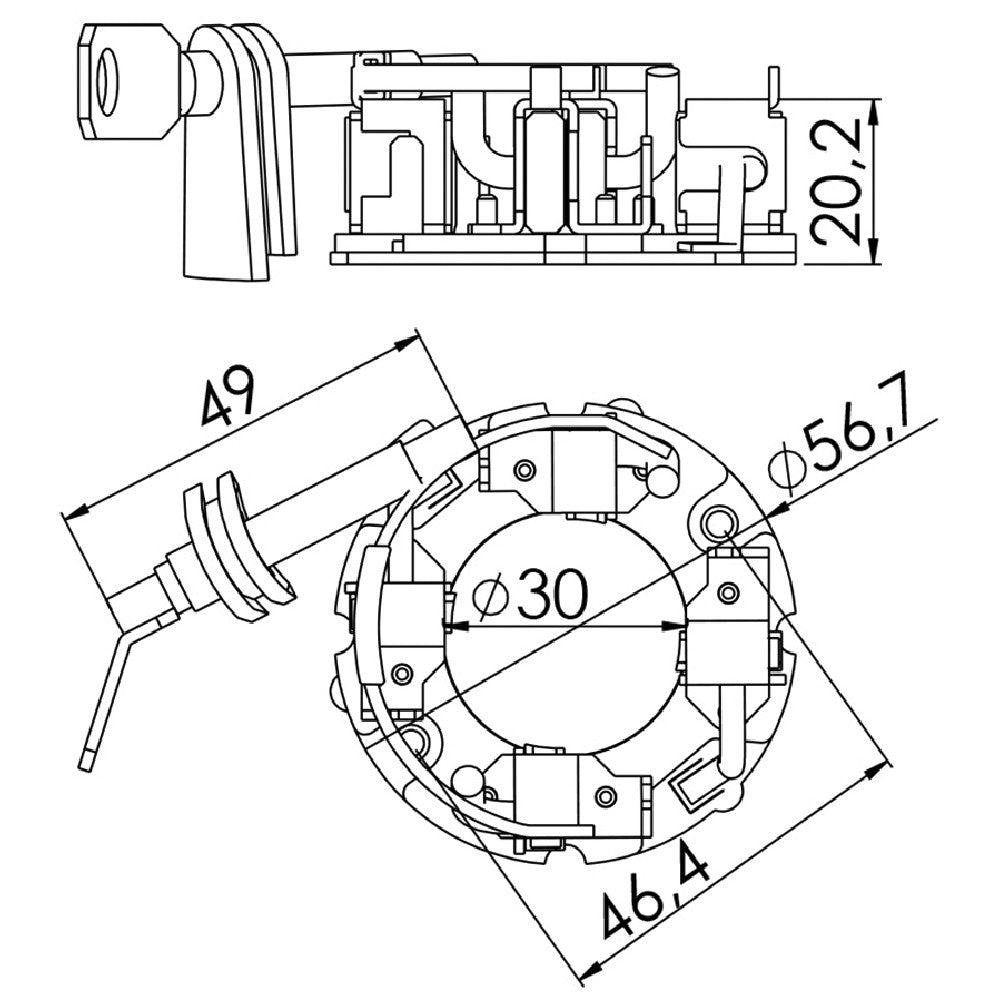 Porta Escovas para Motor de Partida com 4 Escovas - Unifap - 1.357/4 - (3)