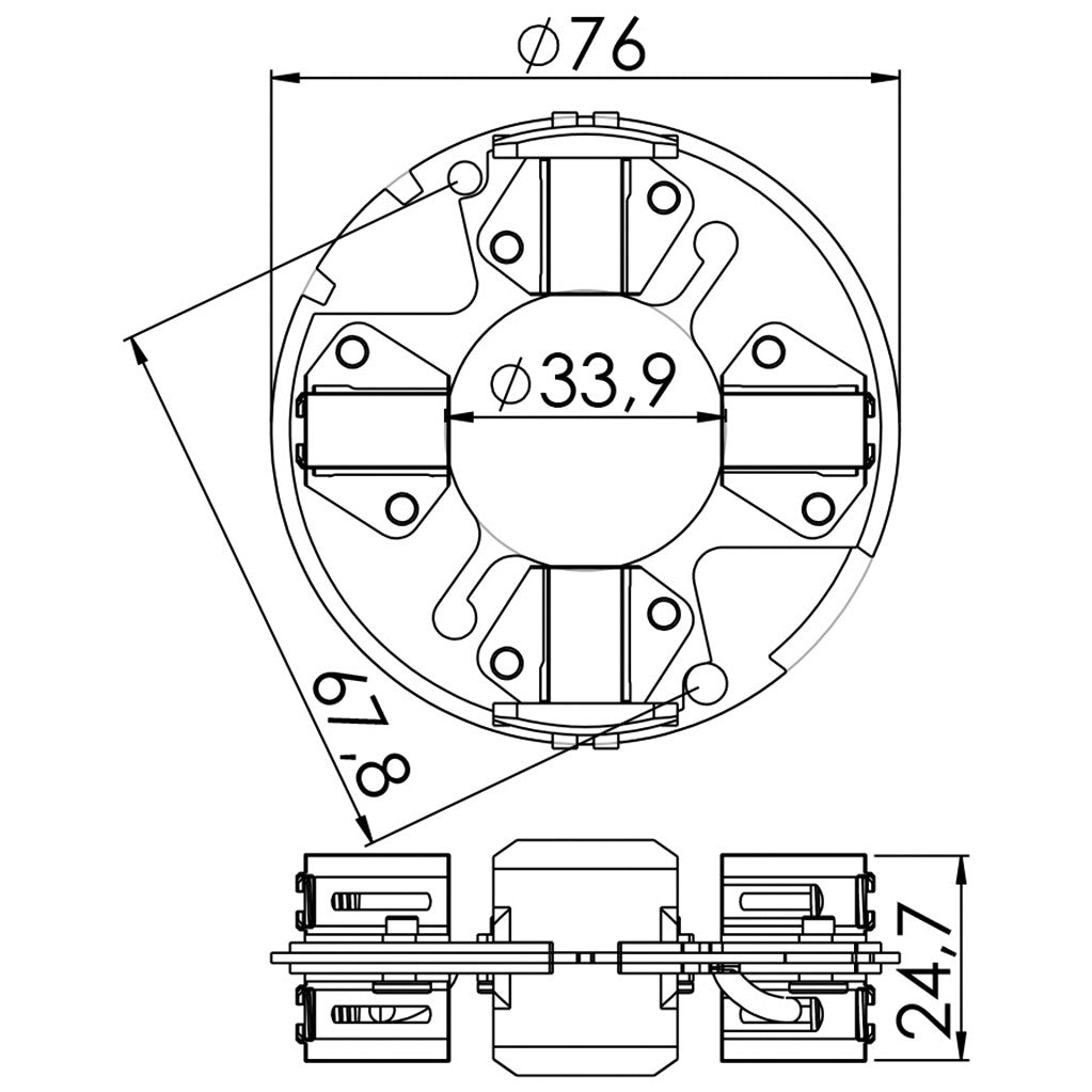 Porta Escovas para Motor de Partida com 8 Escovas - Unifap - 1.358/8 - (3)