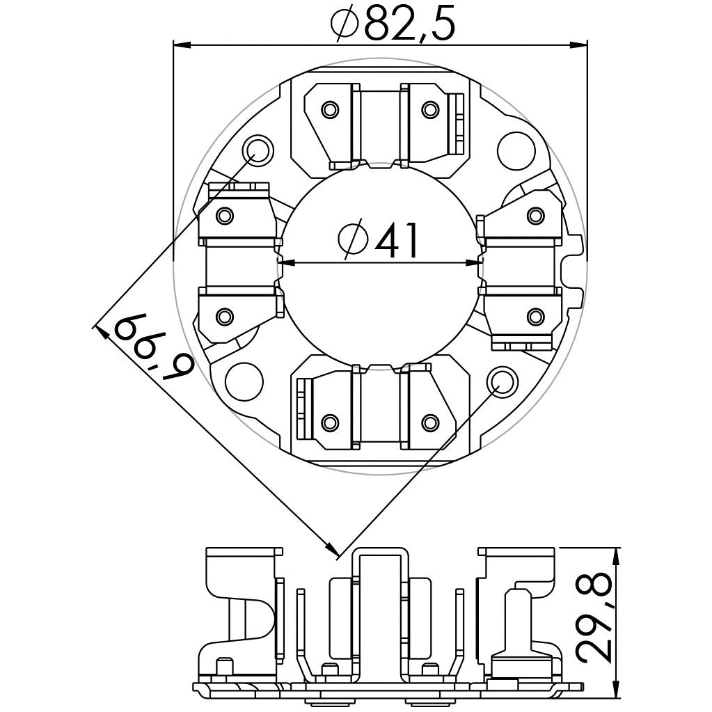 Porta Escovas para Motor de Partida com 4 Escovas - Unifap - 1.359/4 - (3)