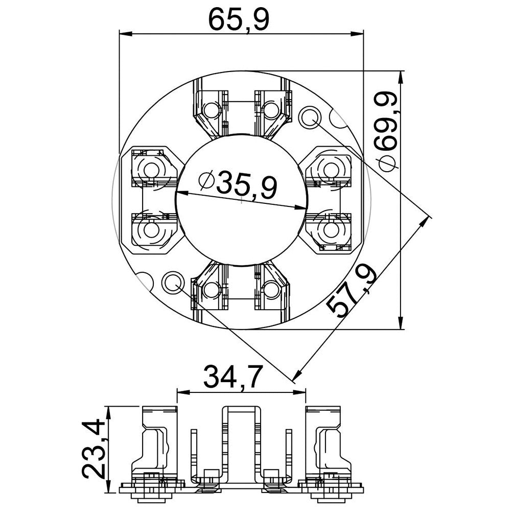 Porta Escovas para Motor de Partida com 4 Escovas - Unifap - 1.363/4 - (3)