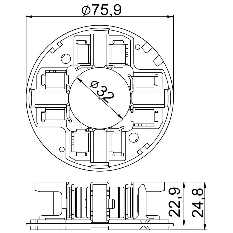 Porta Escovas para Motor de Partida com 4 Escovas - Unifap - 1.369/4 - (3)
