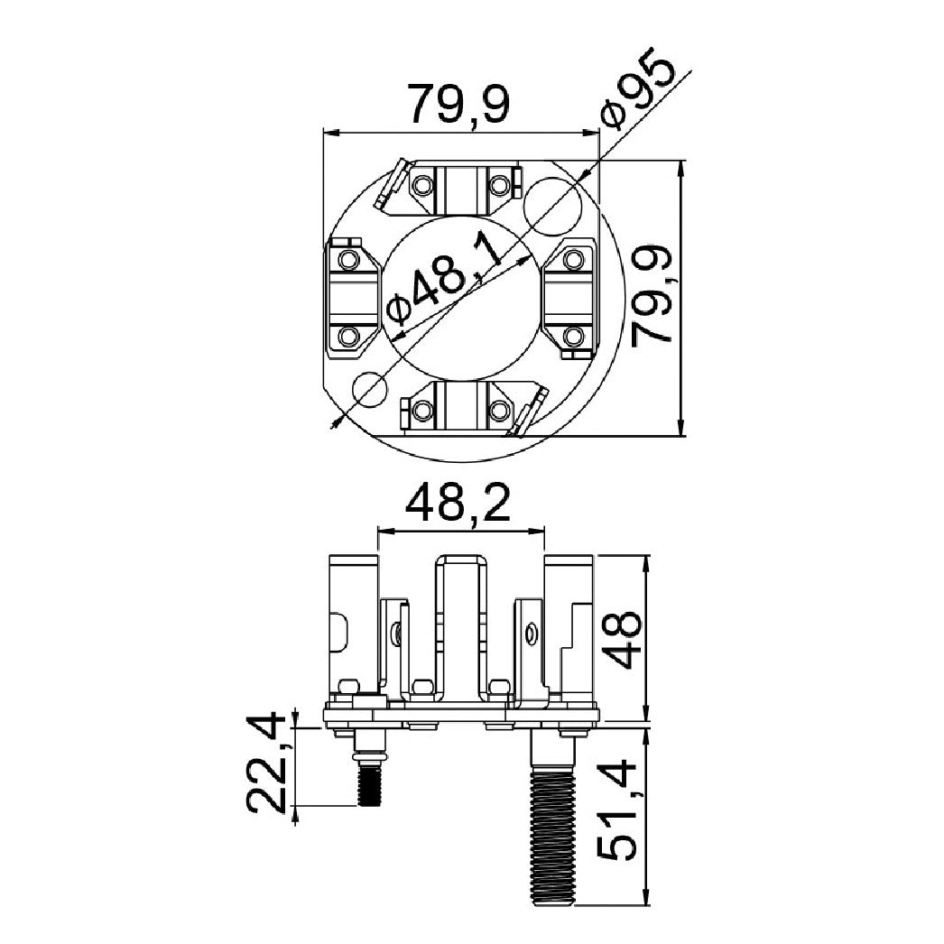 Porta Escovas para Motor de Partida com 4 Escovas - Unifap - 1.371/4 - (3)