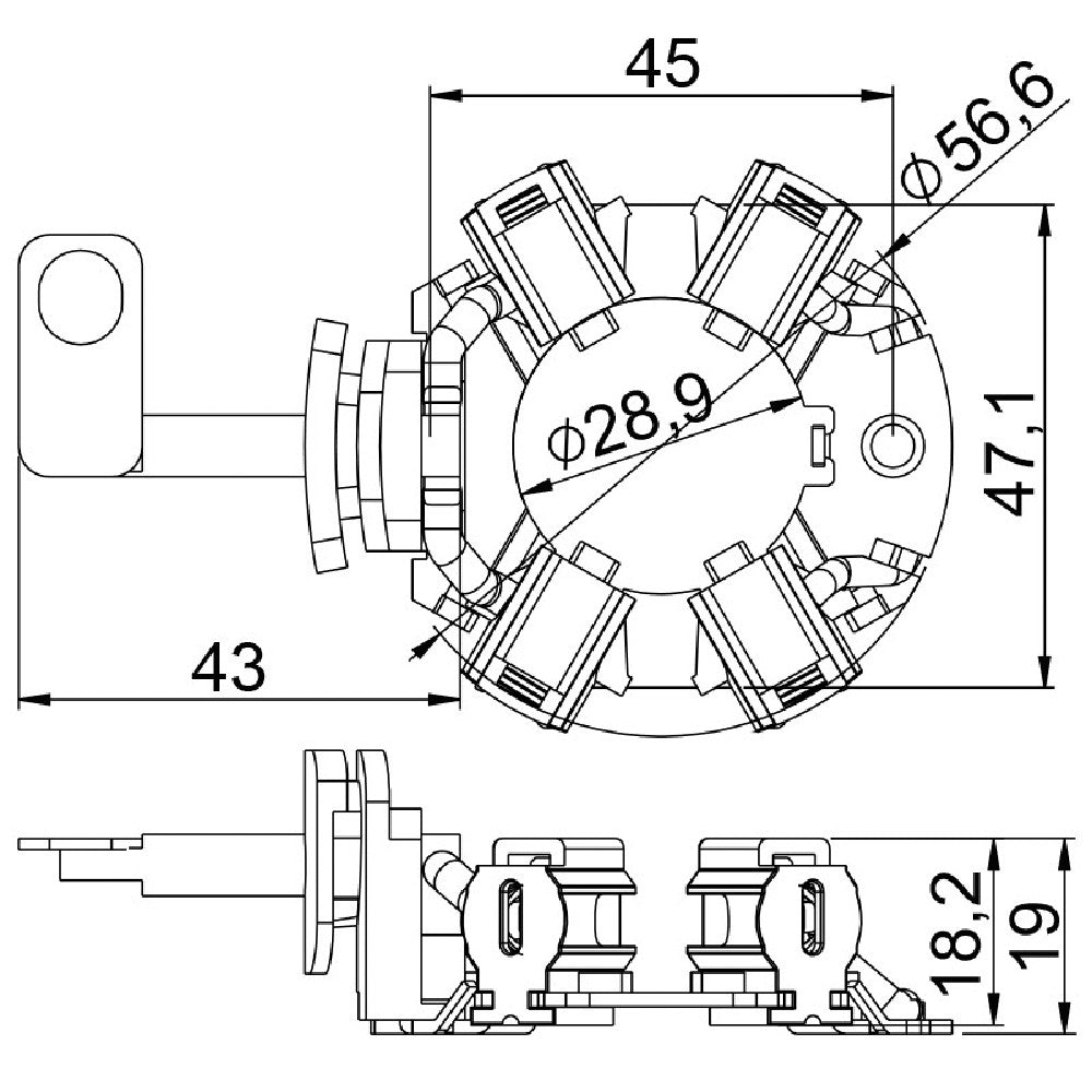 Porta Escovas para Motor de Partida com 4 Escovas - Unifap - 1.376/4 - (3)