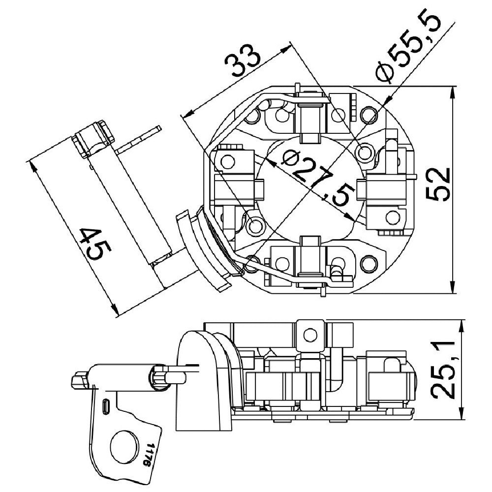 Porta Escovas para Motor de Partida com 4 Escovas - Unifap - 1.377/4 - (3)