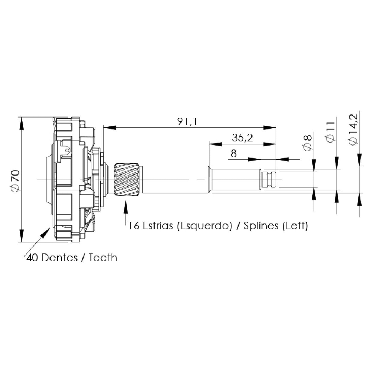 Planetária para Motor de Partida - Unifap - 11.358 - (4)