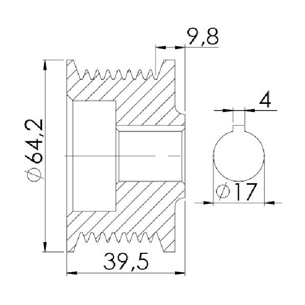 Polia para Alternador - Unifap - 3.303 - (3)