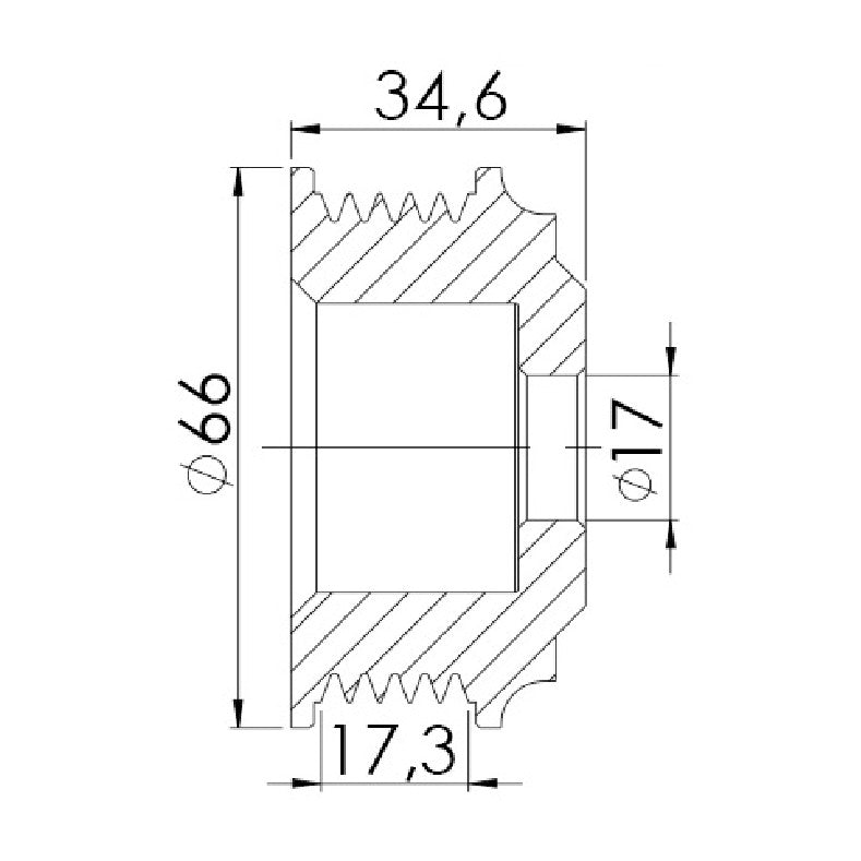Polia para Alternador - Unifap - 3.340 - (3)