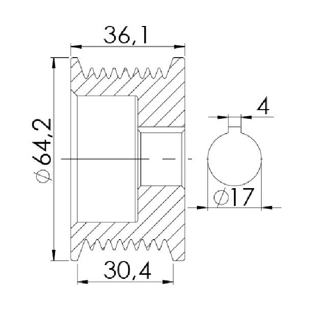 Polia para Alternador - Unifap - 3.382 - (3)