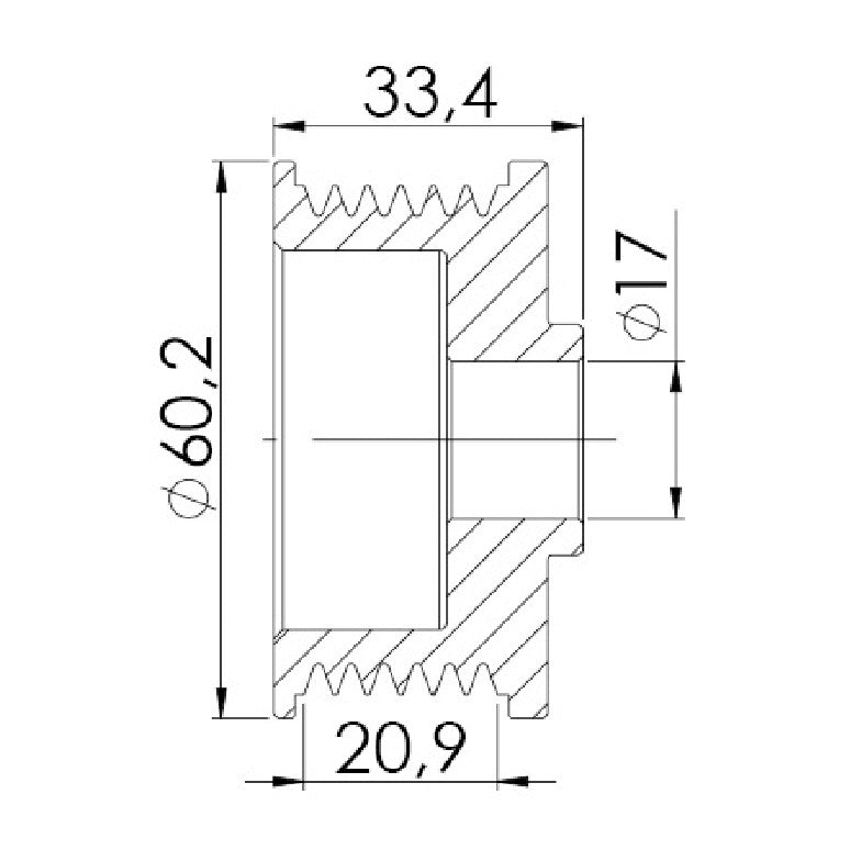 Polia para Alternador - Unifap - 3.411 - (3)