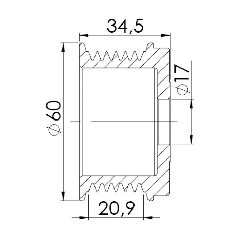 Polia para Alternador - Unifap - 3.428 - (3)