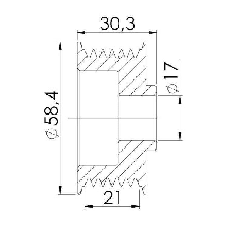 Polia para Alternador - Unifap - 3.444 - (3)