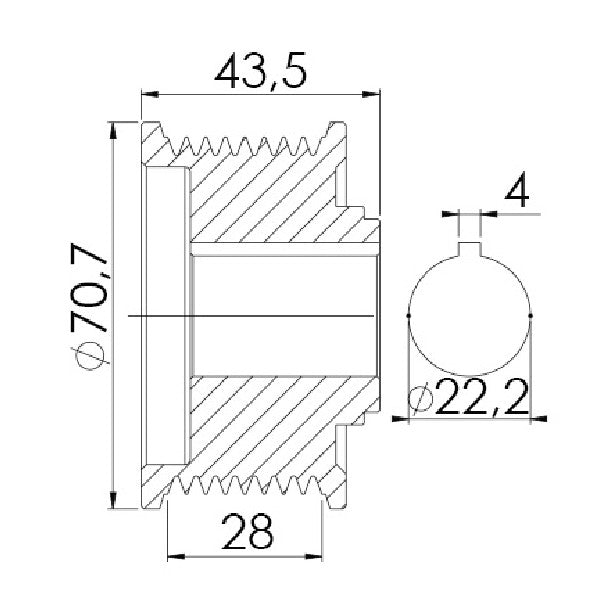 Polia para Alternador - Unifap - 3.466 - (3)