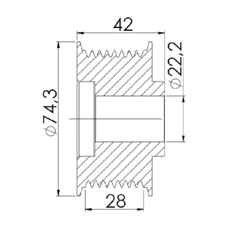 Polia para Alternador - Unifap - 3.475 - (3)