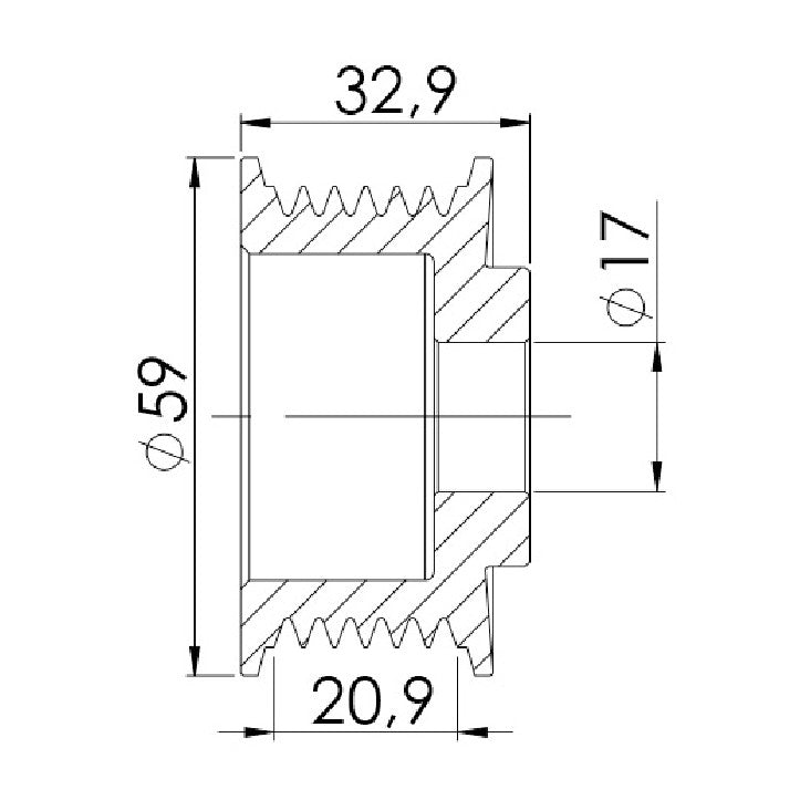 Polia para Alternador - Unifap - 3.486 - (3)