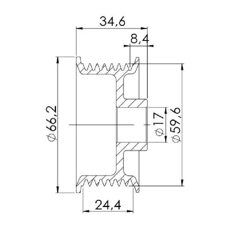Polia para Alternador - Unifap - 3.498 - (3)