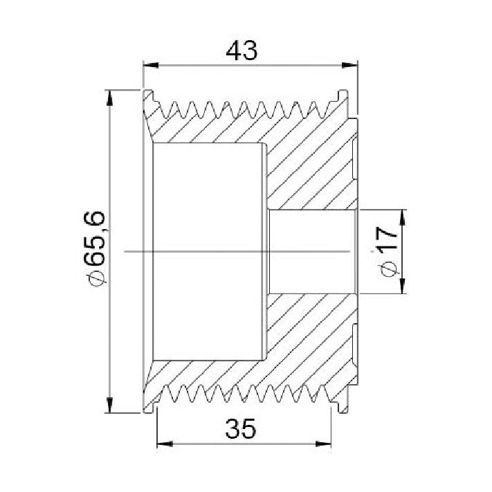 Polia para Alternador - Unifap - 3.502 - (3)