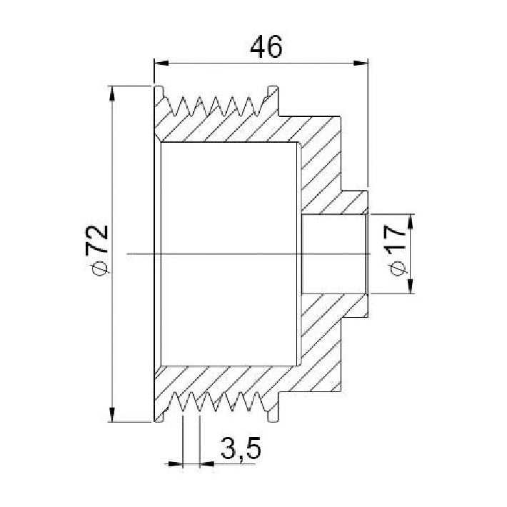 Polia para Alternador - Unifap - 3.504 - (3)