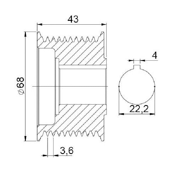 Polia para Alternador - Unifap - 3.503 - (3)