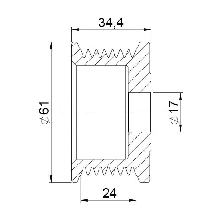 Polia para Alternador - Unifap - 3.508 - (3)