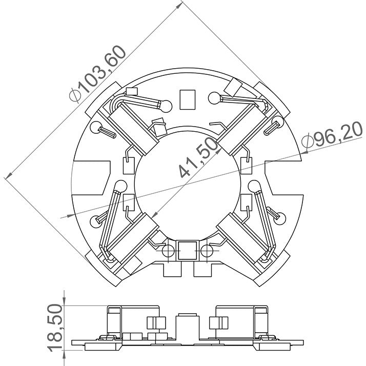 Porta Escovas para Motor de Direção Elétrica com 4 Escovas - Unifap - 6.612/4 - (3)