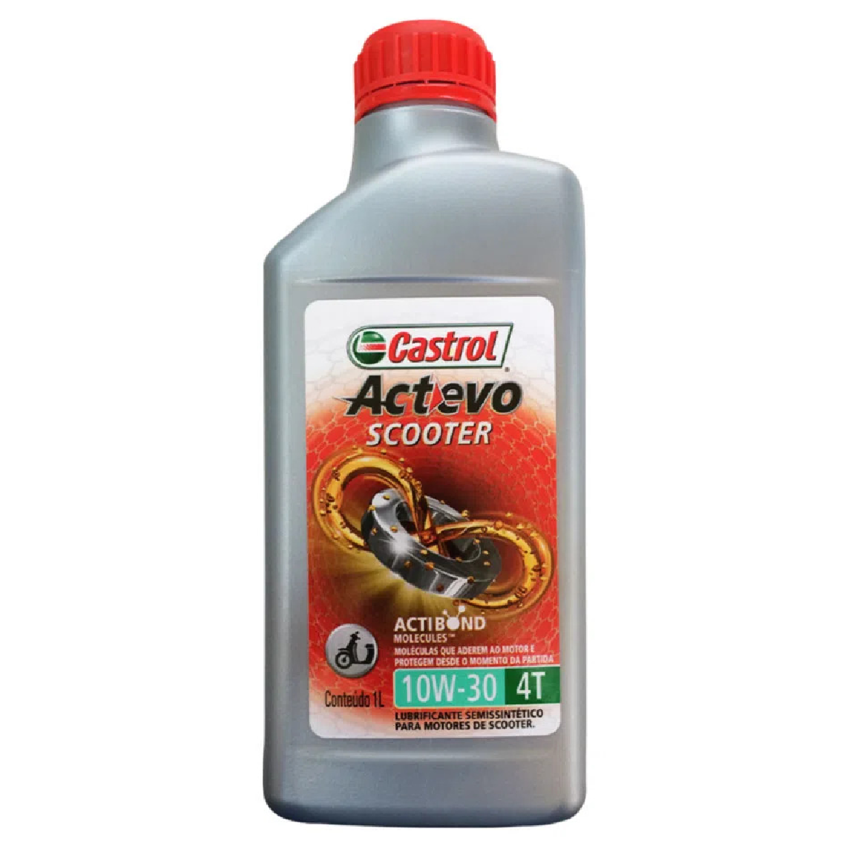 Óleo de Motor para Moto Actevo Scooter 4T 10W30 API SL Semissintético 1L - Castrol - 3426862 - (1)