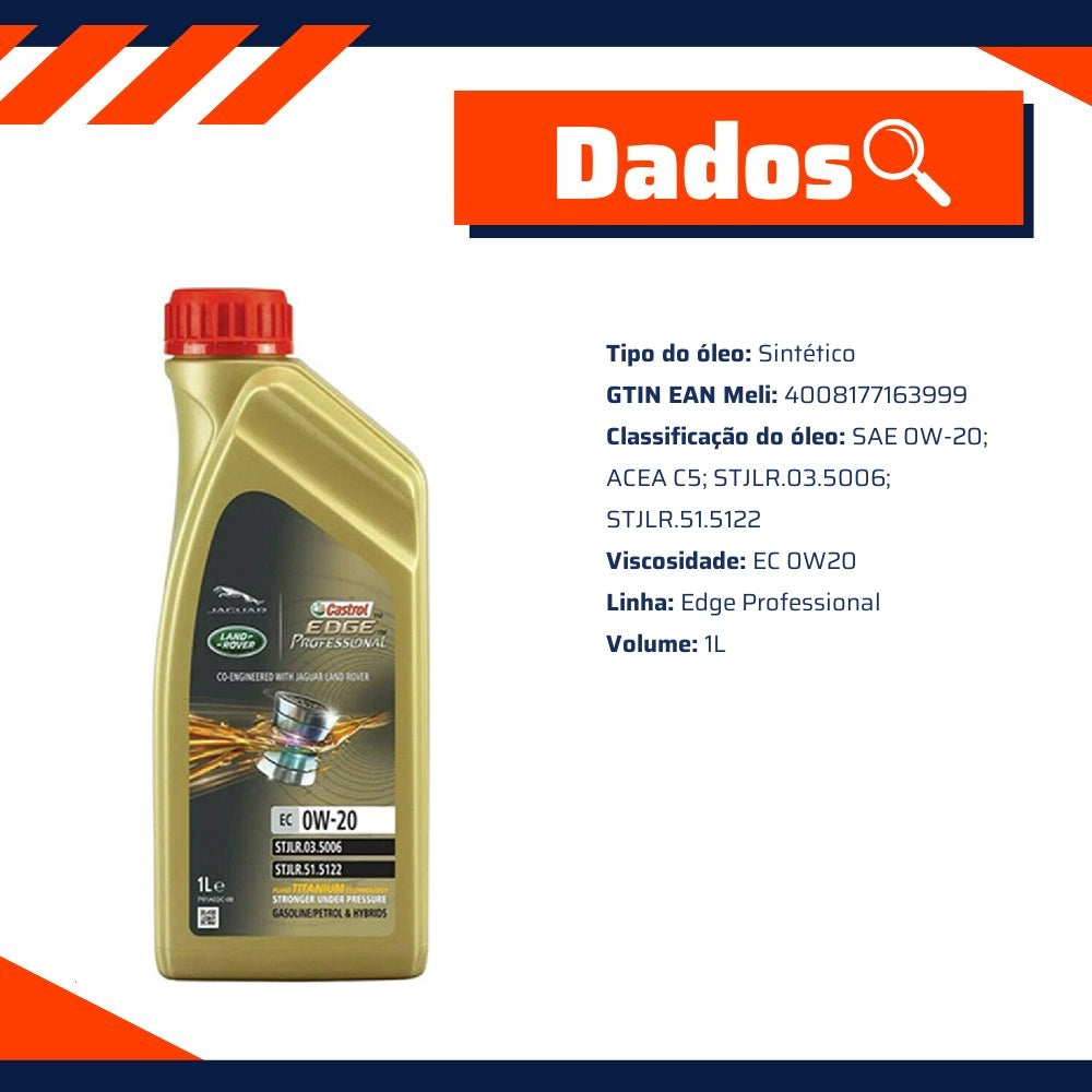 Kit Filtro e 7L Óleo Motor 0W20 Edge - Castrol / Wega - 3435390 / WOE-247 - (3)