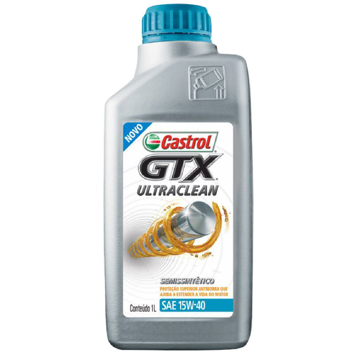 Óleo de Motor GTX Ultraclean 15W40 API SL Semissintético 1L - Castrol - 3417898 - (1)
