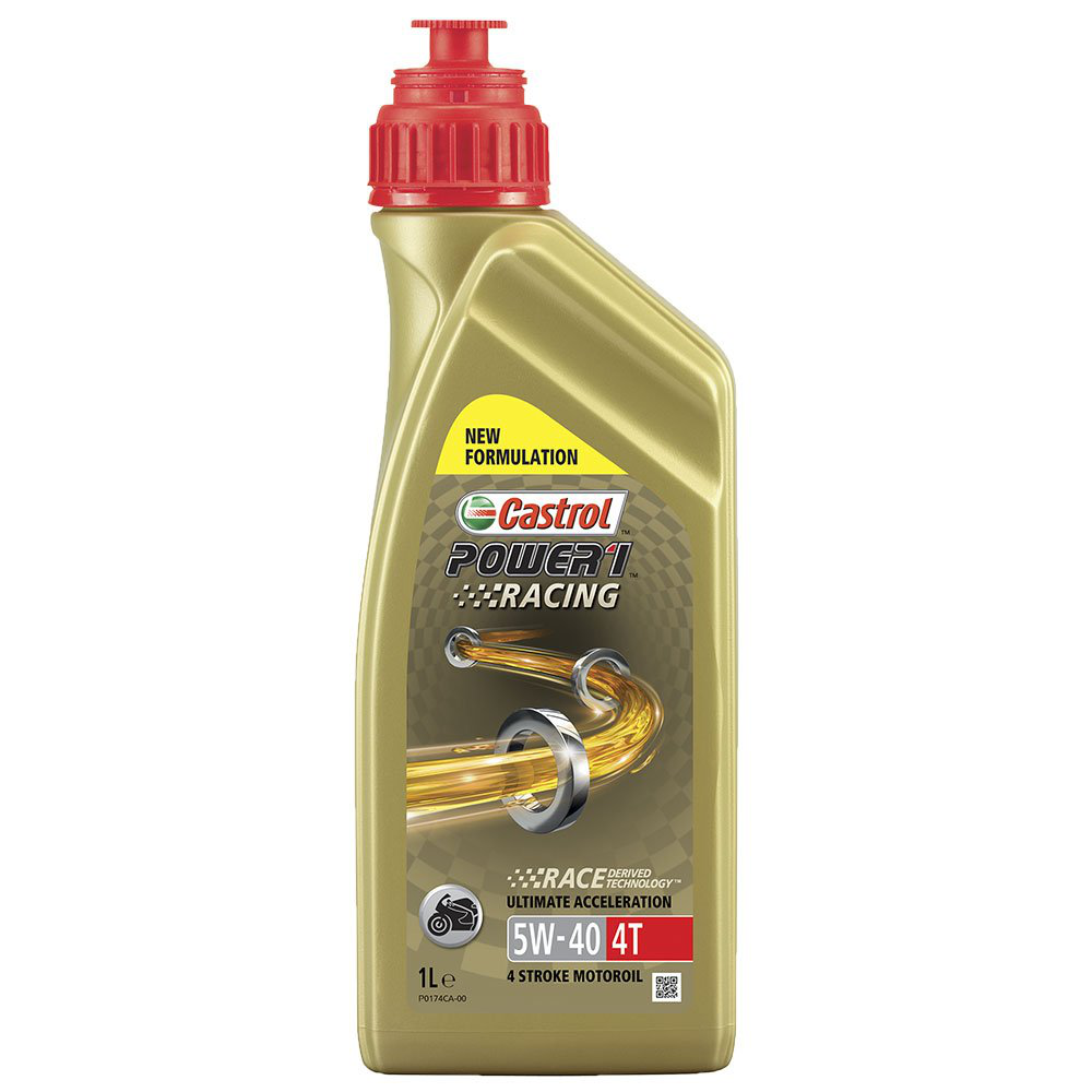 Óleo de Motor para Moto Power1 Racing 4T 5W40 API SN JASO MA-2 Sintético 1L - Castrol - 3364204 - (1)