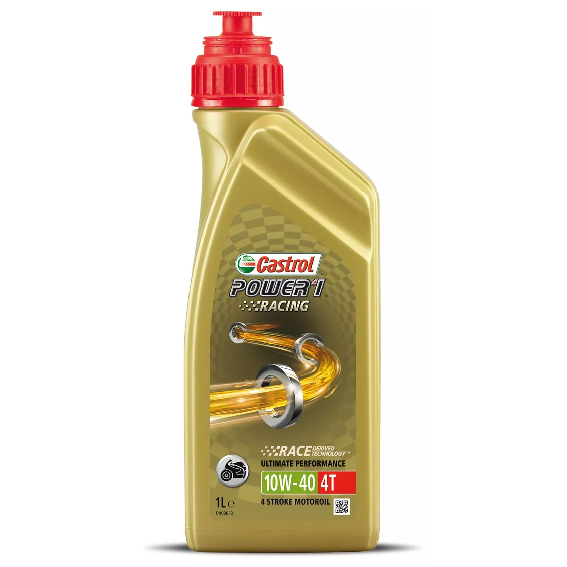 Óleo de Motor para Moto Power1 Racing 4T 10W40 API SN JASO MA-2 Sintético 1L - Castrol - 3434870 - (1)
