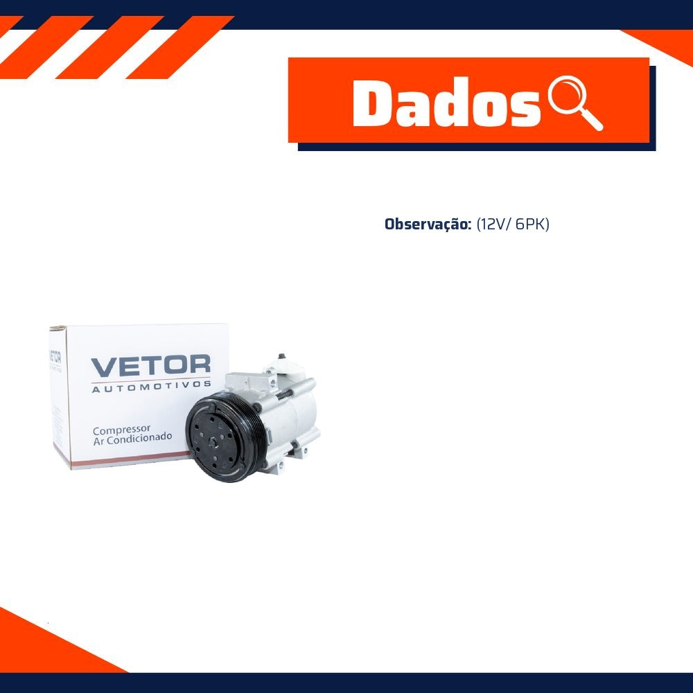 Compressor de Ar Condicionado para Ford F-250 - Vetor - VCA0042 - (5)