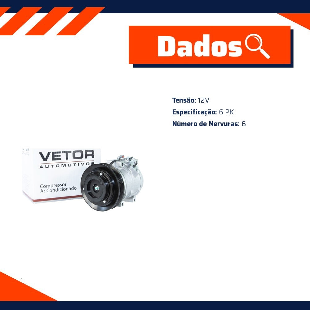 Compressor de Ar Condicionado para Toyota Corolla - Vetor - VCA0028 - (5)