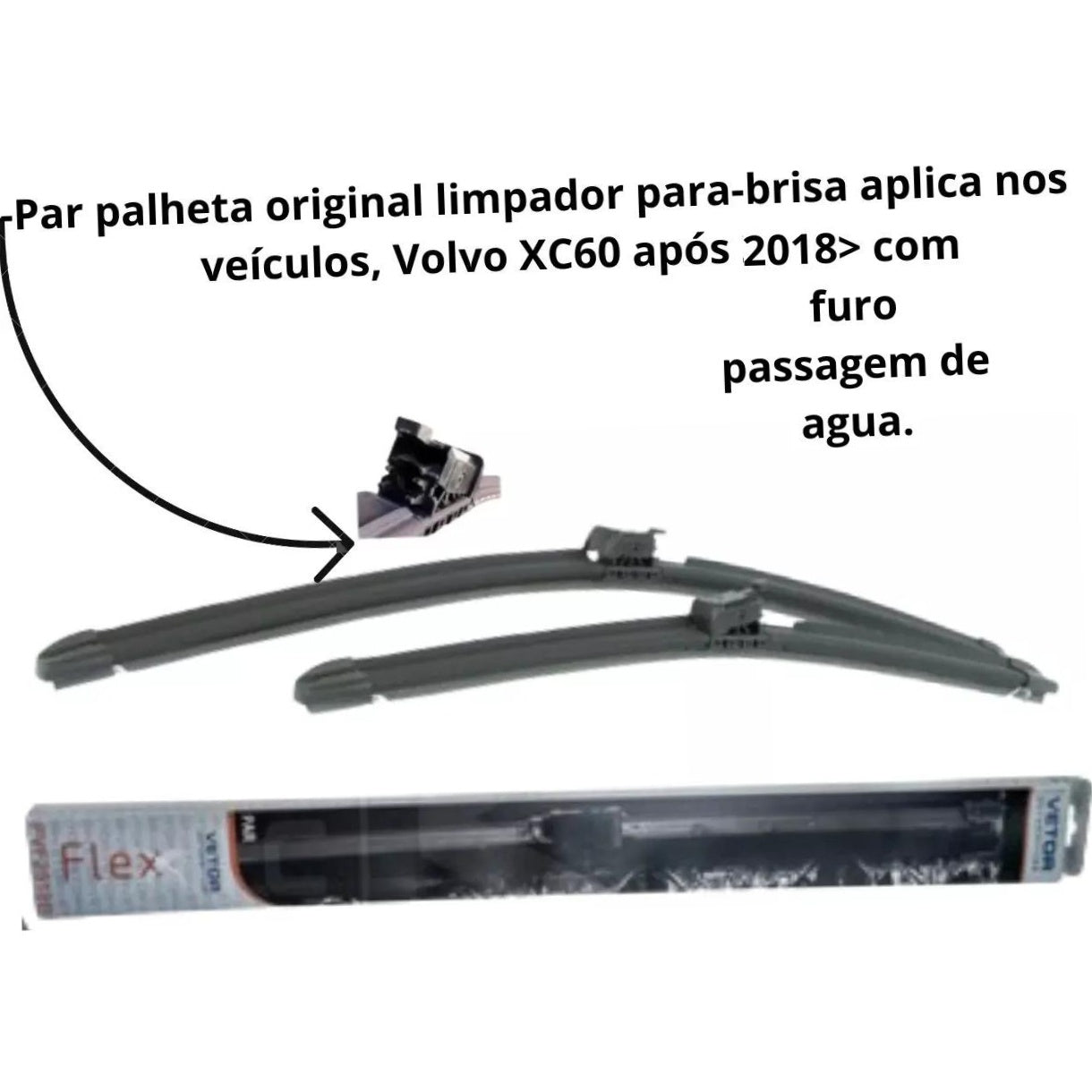 Palheta Motorista e Passageiro para Volvo XC60 - Vetor - PVF2619X - (6)