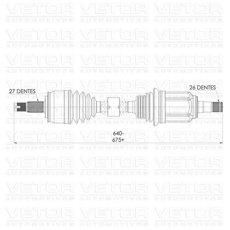 Semieixo Esquerdo - Vetor - VT9997 - (4)