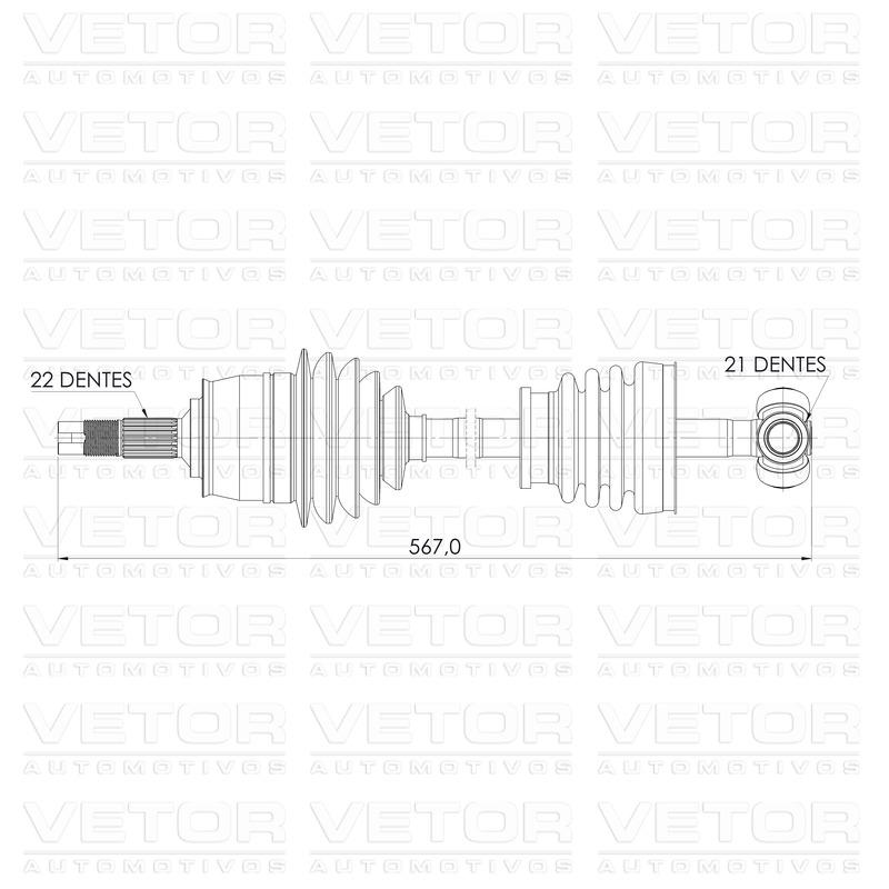 Semieixo Esquerdo - Vetor - VT9962 - (4)