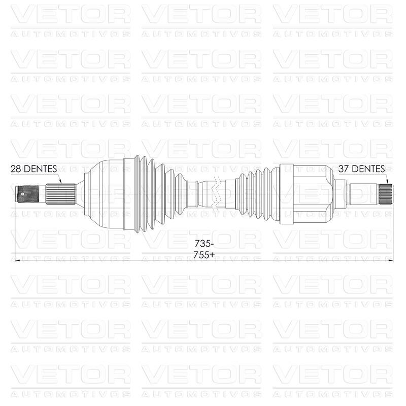 Semieixo Esquerdo - Vetor - VT9954 - (4)