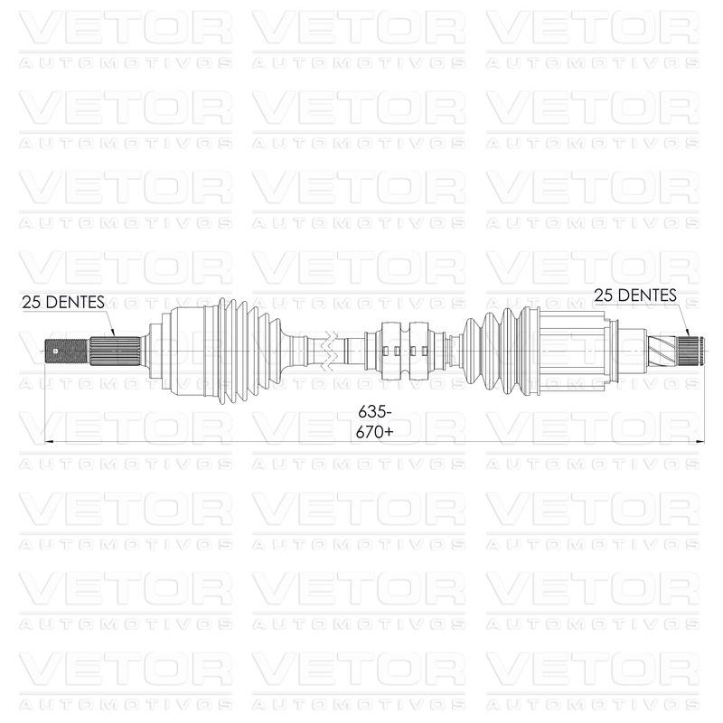 Semieixo Esquerdo - Vetor - VT9990 - (4)