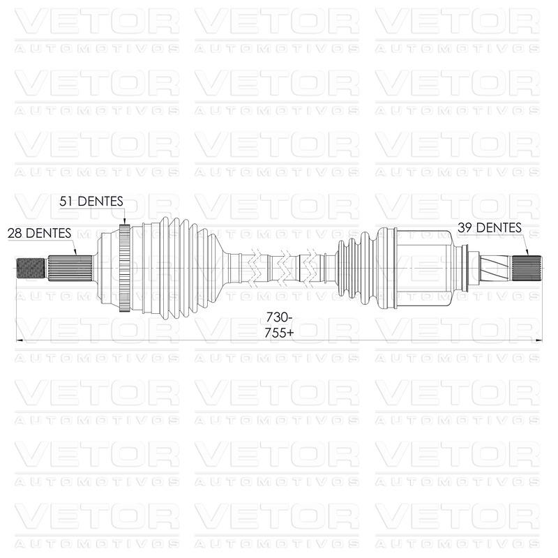 Semieixo Esquerdo - Vetor - VT9964 - (4)
