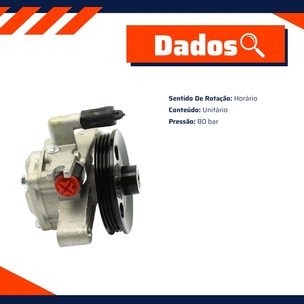 Bomba de Direção Hidráulica 80 Bar para Hyundai Tucson e KIA Sportage - Ampri - 97011 - (3)