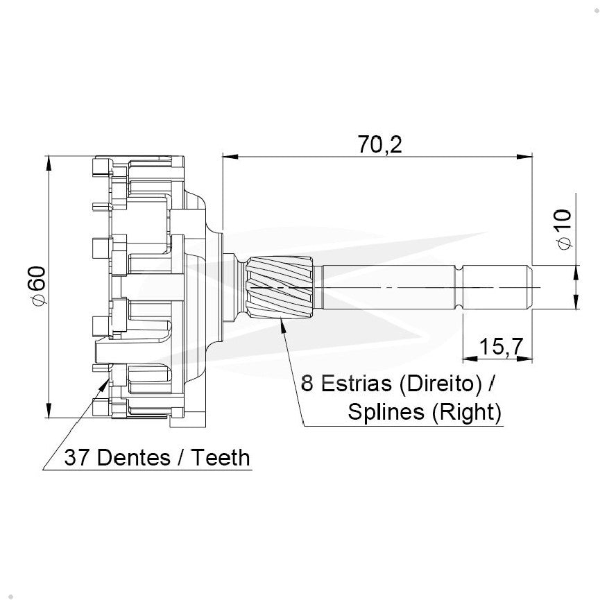Planetária para Motor de Partida - Unifap - 14603 - (2)