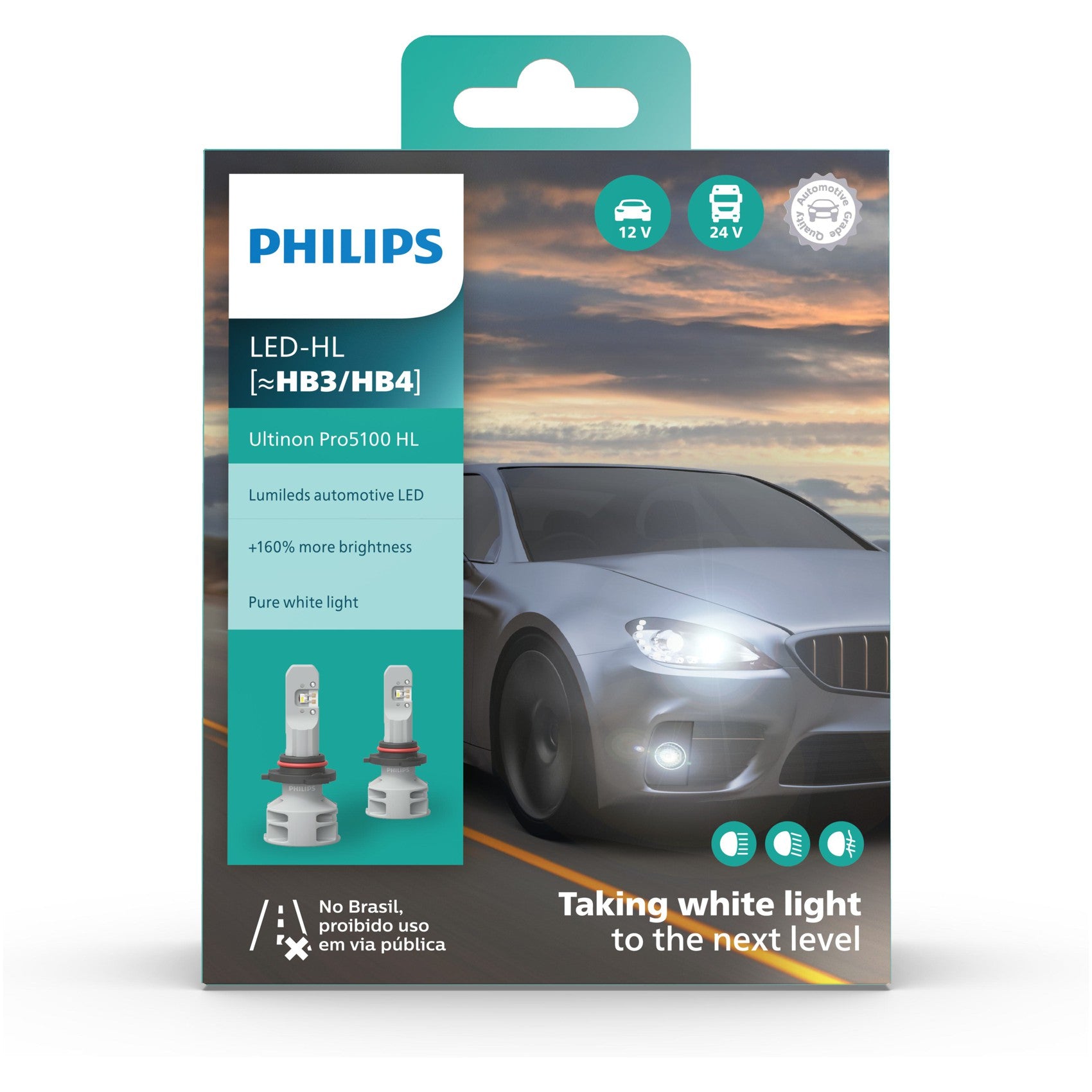 Par Lâmpada LED do Farol HB3/4 12V/24V ULTINON PRO 5100 - Philips - 11005U51X2 - (5)