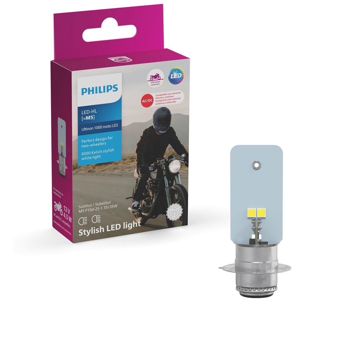 Lâmpada LED do Farol Moto M5 12V ULTINON 1000 - Philips - 11163U1MX1 - (1)