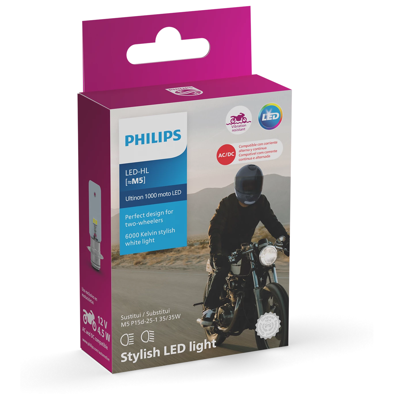 Lâmpada LED do Farol Moto M5 12V ULTINON 1000 - Philips - 11163U1MX1 - (4)